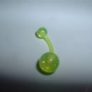 Green Glitter Flexi Belly Ring 14G Curve No Metal *FREE SHIP*