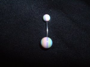 Rainbow Belly Ring 14G Curve *FREE SHIP*