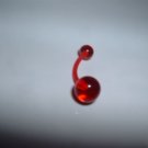 Red UV Glow Flexi Belly Ring 14G Curve *FREE SHIP*