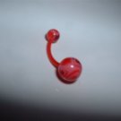 Red Swirl UV Glow Flexi Belly Ring 14G Curve *FREE SHIP*