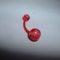Red Swirl UV Glow Flexi Belly Ring 14G Curve *FREE SHIP*