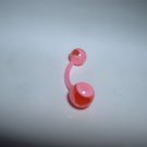 Pink Swirl UV Glow Flexi Belly Ring 14G Curve *FREE SHIP*