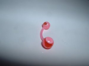 Pink Swirl UV Glow Flexi Belly Ring 14G Curve *FREE SHIP*