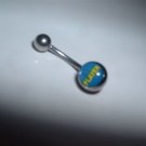 Logo Belly Ring "Player" 14G Bar  *FREE SHIP*