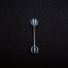 Black Striped Tongue Ring 14G Bar or Nipple *FREE SHIP*