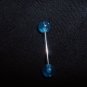 Blue Glitter Tongue Ring 14G Bar or Nipple *REE SHIP*