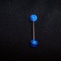 Blue Swirl Tongue Ring 14G Bar or Nipple Ring *FREE SHIP*