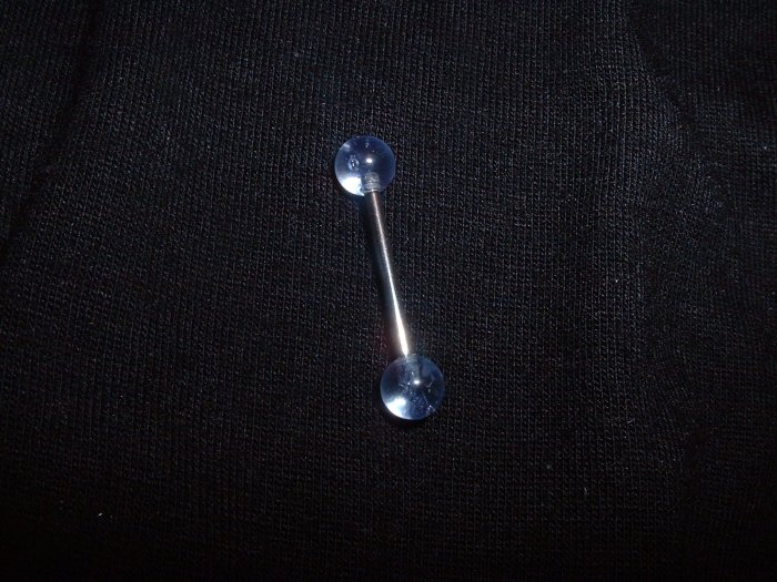 Ultra Clear Tongue Ring 14G Bar or Nipple Ring *FREE SHIP*