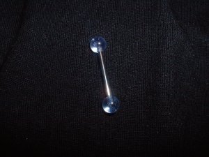 Ultra Clear Tongue Ring 14G Bar or Nipple Ring *FREE SHIP*