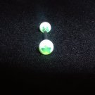 Green Star Dot Tongue Ring 14G Bar or Nipple Ring *REE SHIP*