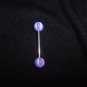 Lavender Stripe Tongue Ring 14G Bar Nipple Ring *FREE SHIP*