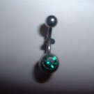 Swarovski Crystal Belly Ring 14G Emerald Gem *FREE SHIP*