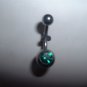 Swarovski Crystal Belly Ring 14G Emerald Gem *FREE SHIP*