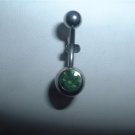 Swarovski Crystal Belly Ring 14G Light Green Gem *FREE SHIP*