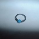 Blue Striped Captive Bead Ring 16G Clit or Eyebrow *FREE SHIP*