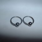 Pair of 18G Surgical Steel Captive Bead Rings CBR