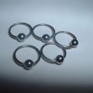 Set of 5 Surgical Steel Captive Bead Rings 18G Ear Nipple Ect *FREE SHIP*