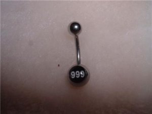Logo Belly Ring 999 Logo *Brand New* 14G Steel Bar