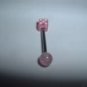 Pink Dice Tongue Ring 14G NEW FREE SHIP