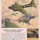 1944 Studebaker WW2 Flying Fortress War Plane Original Vintage Ad with Nice Military Art