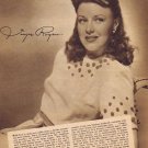 Beautiful Ginger Rogers 1942 sepia movie picture with autograph copy and Movie News