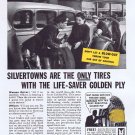 1936 Goodrich Silvertown Tires Original Vintage Ad with Life-Saver Golden Ply Blow-Out Protection