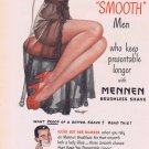 1947 Mennen Brushless Shave Original Vintage Advertisement with Sexy Woman in Negligee
