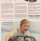 1944 General Motors WW2 Original Vintage Ad with Boy Jimmy on Bicycle