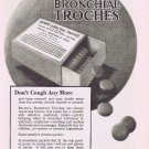 1920  Browns Bronchial Troches or Cough Drops Original Vintage Advertisement
