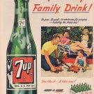 1951 7up Soft Drink Original Vintage Advertisement with Family Fun