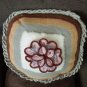 Crocheted pillow, cushion cover with flower, handmade, multicoloured, small