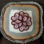 Crocheted pillow, cushion cover with flower, handmade, multicoloured, small