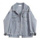 Winter Collar Denim Jacket For Women LtBlue Coat M-2XL