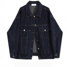Collar Denim Jacket For Women Navy Coat S-3XL