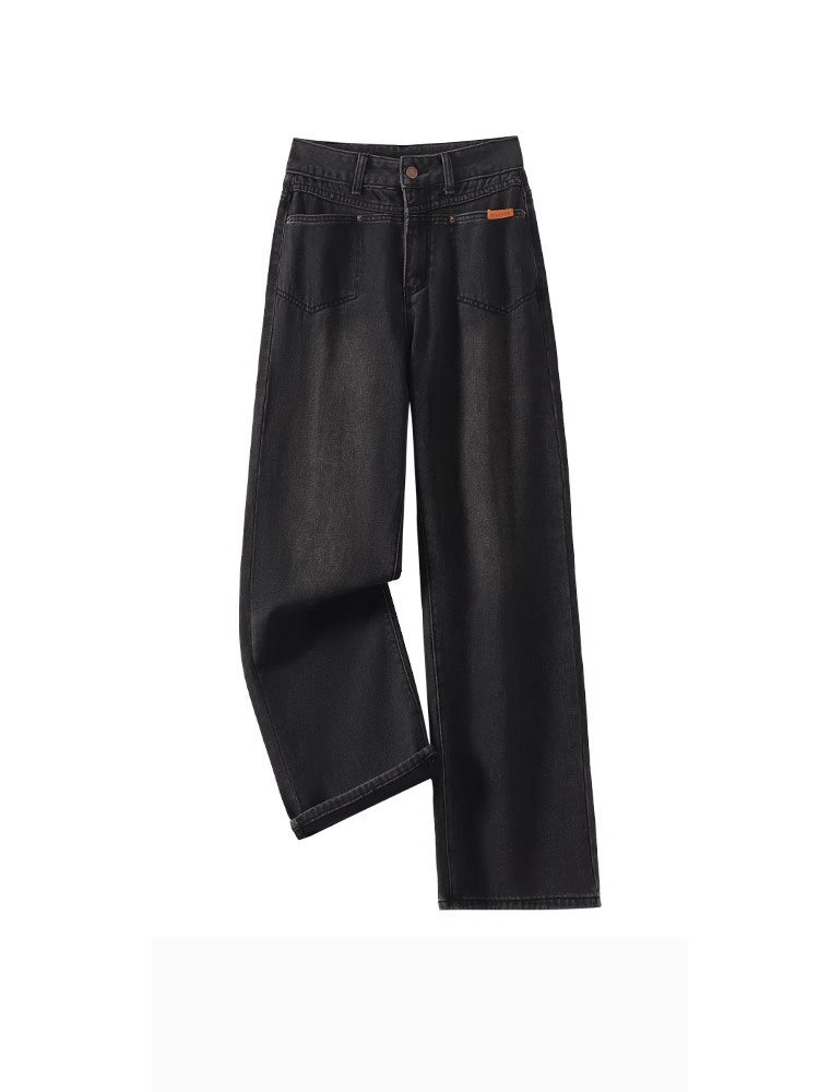 High-Waisted Jeans Pants Deep Blue Trousers For Women S L XL XXL XXXL