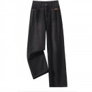 High-Waisted Jeans Pants Deep Blue Trousers For Women S L XL XXL XXXL