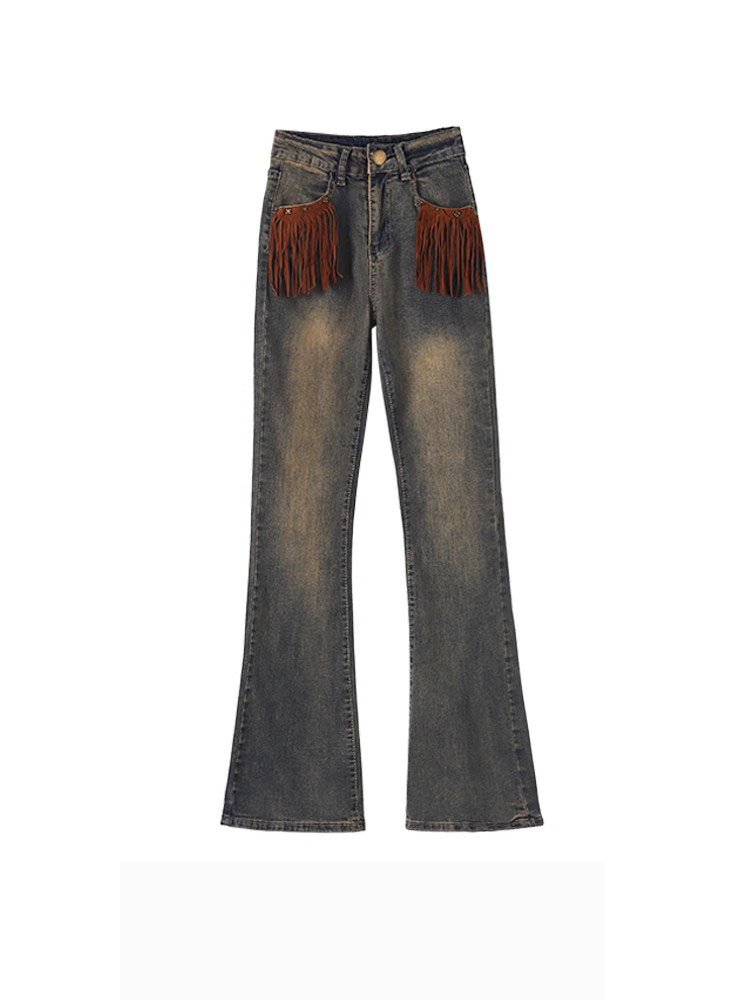 Womens Full Length Jeans Pants Light Blue Retro Trousers S L XL XXL