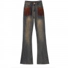 Womens Full Length Jeans Pants Light Blue Retro Trousers S L XL XXL