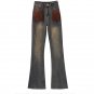 Womens Full Length Jeans Pants Light Blue Retro Trousers S L XL XXL