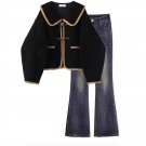 Womens Full Length Pants And Long Sleeve Black Coat For Outfit M L XL XXL