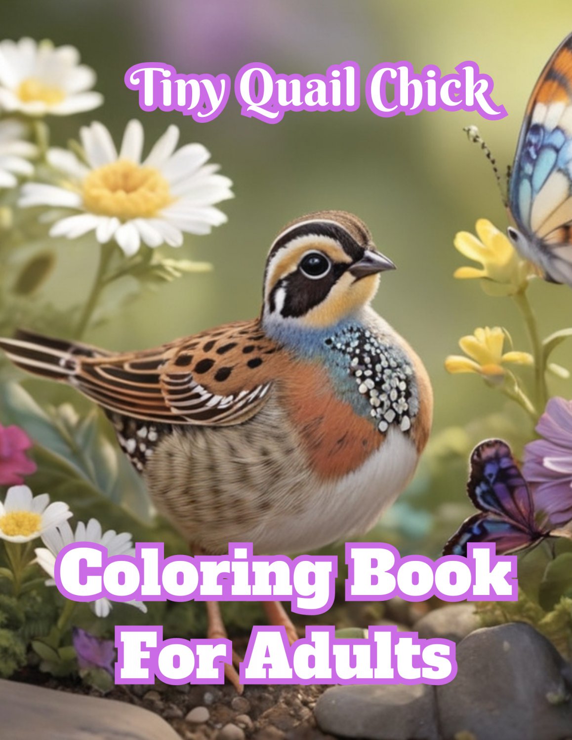 Tiny Quail Chick Coloring Book For Adults