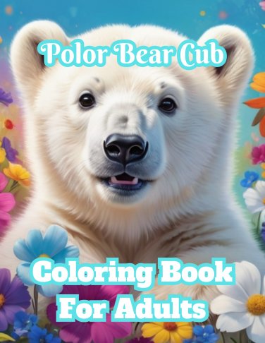 Polor Bear Cub Coloring Book For Adults