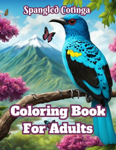 Spangled Cotinga Coloring Book For Adults