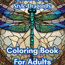 Stained Glass Style Dragonfly Coloring Book For Adults