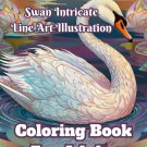 Swan Intricate Line Art Illustration Coloring Book For Adults
