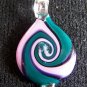 BORO HAND BLOWN ART GLASS PENDANT COIN STYLE BY JAMI
