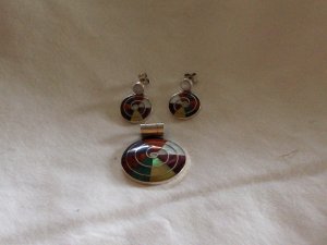 Genuine .950 Handcrafted Sterling Silver Set Created with Multiple Stones