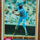 WILLIE WILSON "Kansas City Royals" Record Breaker-Most At-Bats 1981 #208 Topps ML Baseball Card