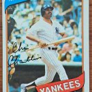 CHRIS CHAMBLISS "New York Yankees" 1980 #625 Topps ML Baseball Collectable Trading Card