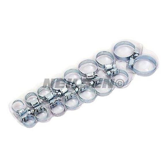 16 pcs Assorted Hose Clamps Set Jubilee Clips Zinc